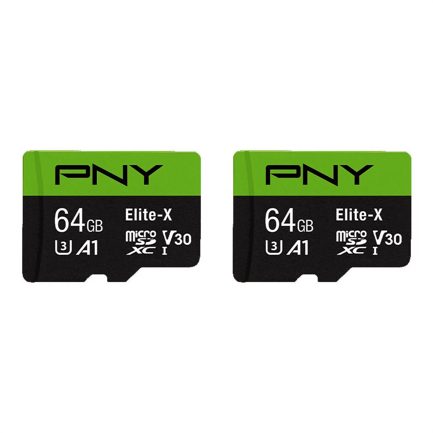 64GB Elite-X Class 10 U3 V30 Microsdxc Flash Memory Card 2-Pack - 100Mb/S, Class 10, U3, V30, A1, 4K UHD, Full HD, UHS-I, Micro SD