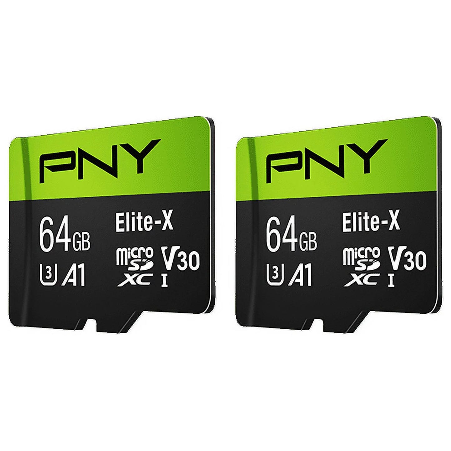 64GB Elite-X Class 10 U3 V30 Microsdxc Flash Memory Card 2-Pack - 100Mb/S, Class 10, U3, V30, A1, 4K UHD, Full HD, UHS-I, Micro SD