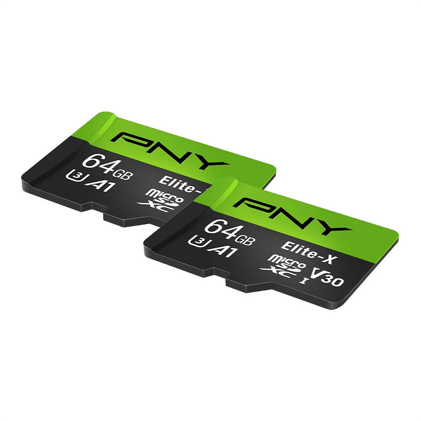 64GB Elite-X Class 10 U3 V30 Microsdxc Flash Memory Card 2-Pack - 100Mb/S, Class 10, U3, V30, A1, 4K UHD, Full HD, UHS-I, Micro SD